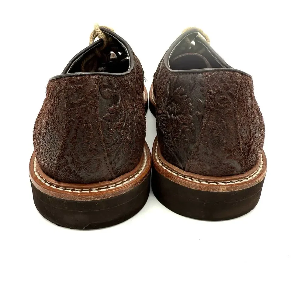 Tallia Men's Shoe Frederico Sz. 8.5 Brown Designer Leather Embossed Oxford Dress